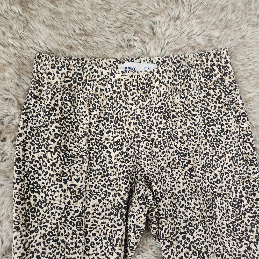 Old Navy Stevie High Rise‎ Front Seam Skinny Pants Leopard Print Women's Small